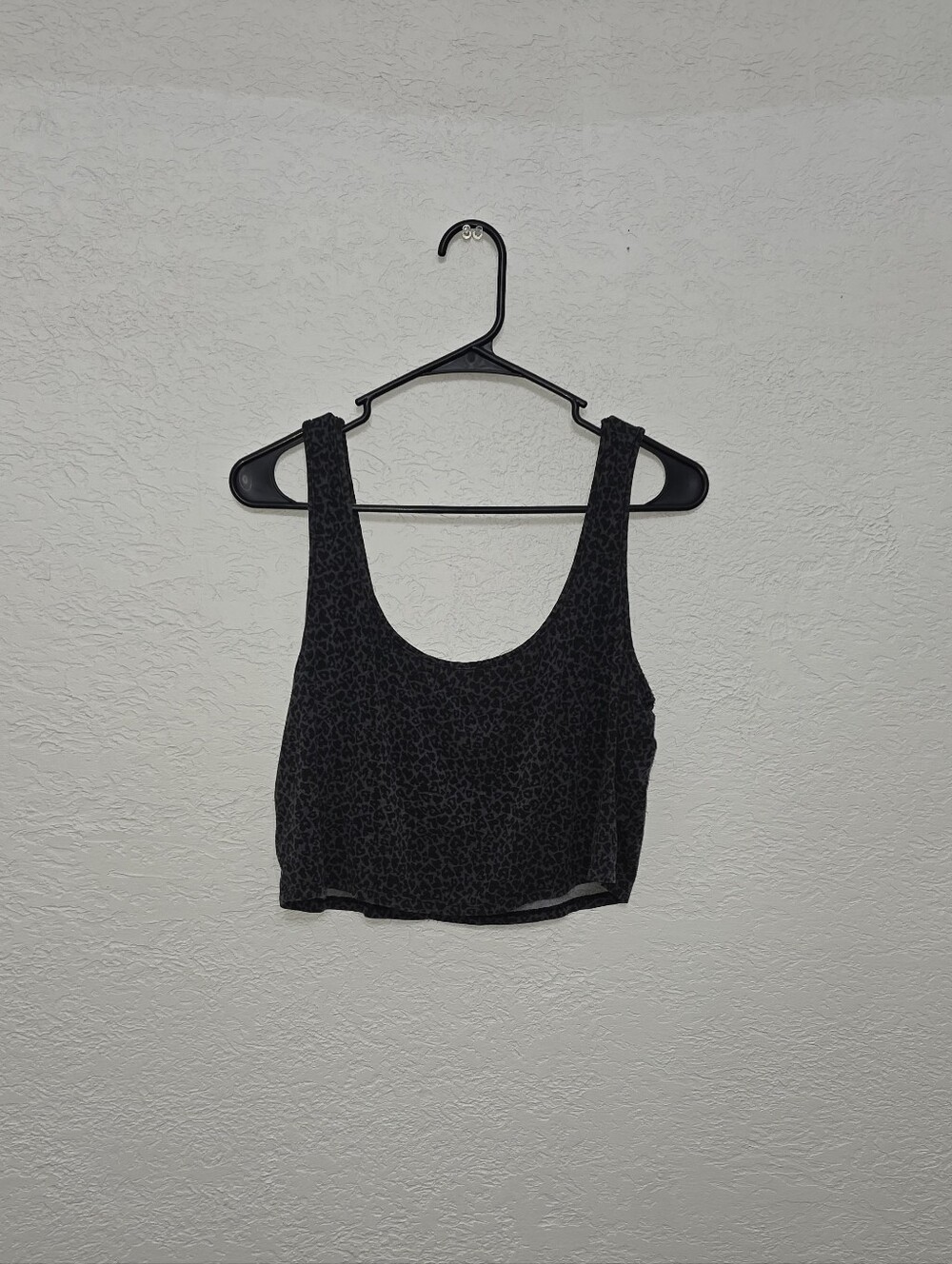 Express Black Animal-Print Cropped Scoop Tank Top Sleepwear XL